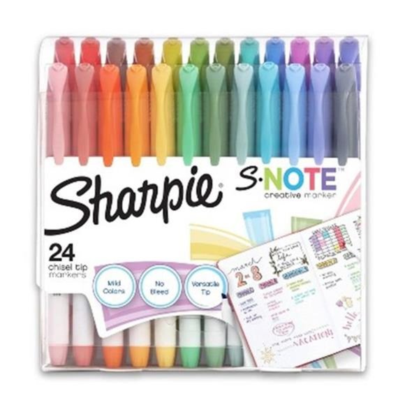 Sharpie S-Note 24pk Creative Marker Highlighters Chisel Tip Multicolored - Picture 1 of 5